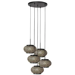 Roman Light 5-lichts Hanglamp Bamboe