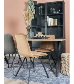 Romy vitrinekast industrieel zwart 120cm