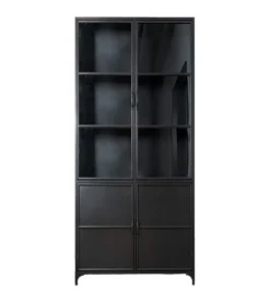 Romy vitrinekast industrieel zwart 80cm