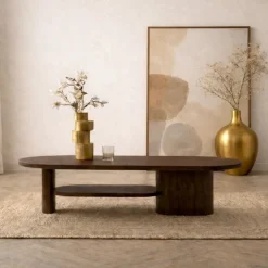 Rona Salontafel dicht Walnoot mangohout 130cm