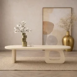 Rona Salontafel open Beige mangohout 130cm