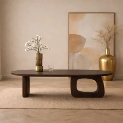 Rona Salontafel open Walnoot mangohout 130cm