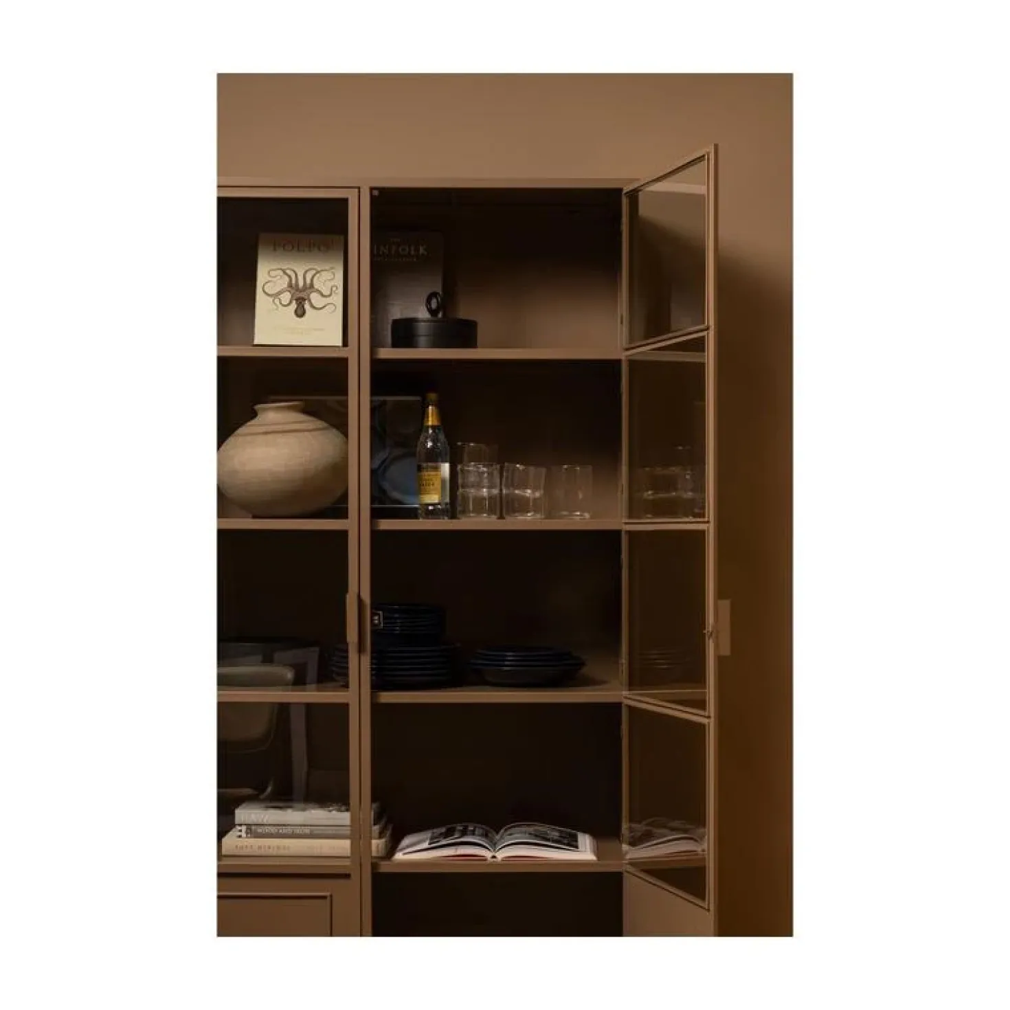 Ronja Vitrinekast XL Metaal Bruin 110cm