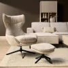 Roos Fauteuil met Hocker Taupe