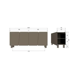 Root Dressoir Truffel bruin 200cm