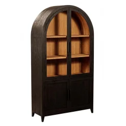 Rotondi vitrinekast 4 deurs zwart 120cm