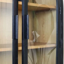 Rotondi vitrinekast 4 deurs zwart 120cm