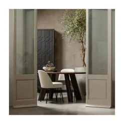 Roundly Eettafel organisch Mangohout Walnoot 160cm