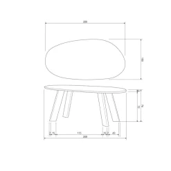 Roundly Eettafel organisch Mangohout Walnoot 200cm