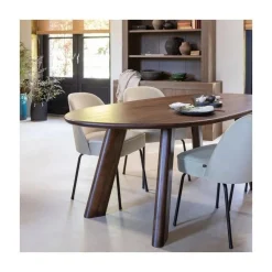 Roundly Eettafel organisch Mangohout Walnoot 200cm