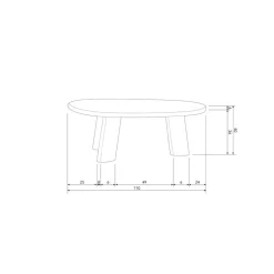 Roundly Salontafel organisch Mangohout Walnoot 110cm