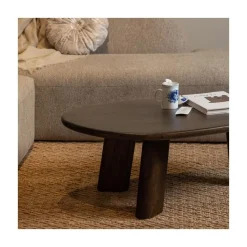 Roundly Salontafel organisch Mangohout Walnoot 110cm