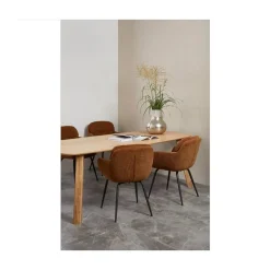 Runa Eetkamerstoel Chenille Karamel