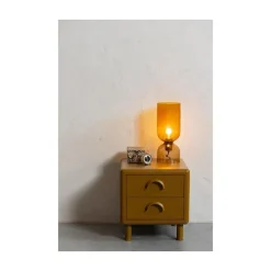 Rune Nachtkastje 2 Lades Metaal Honinggeel 45cm