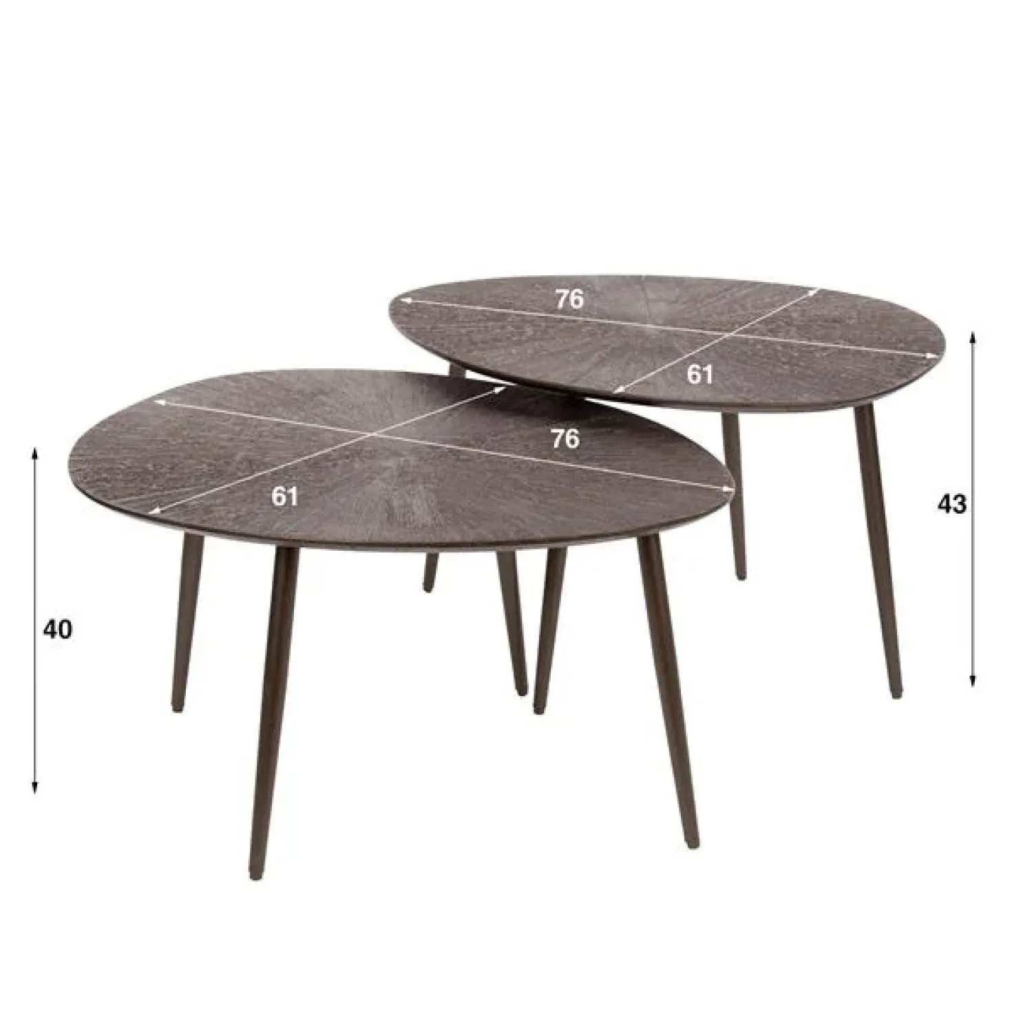 Russell Salontafel set van 2 organisch Brons