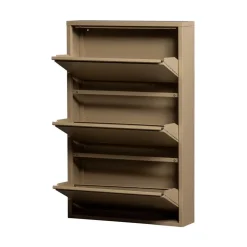 Sabine 3-Vaks Schoenenkast Metaal Zand 66cm