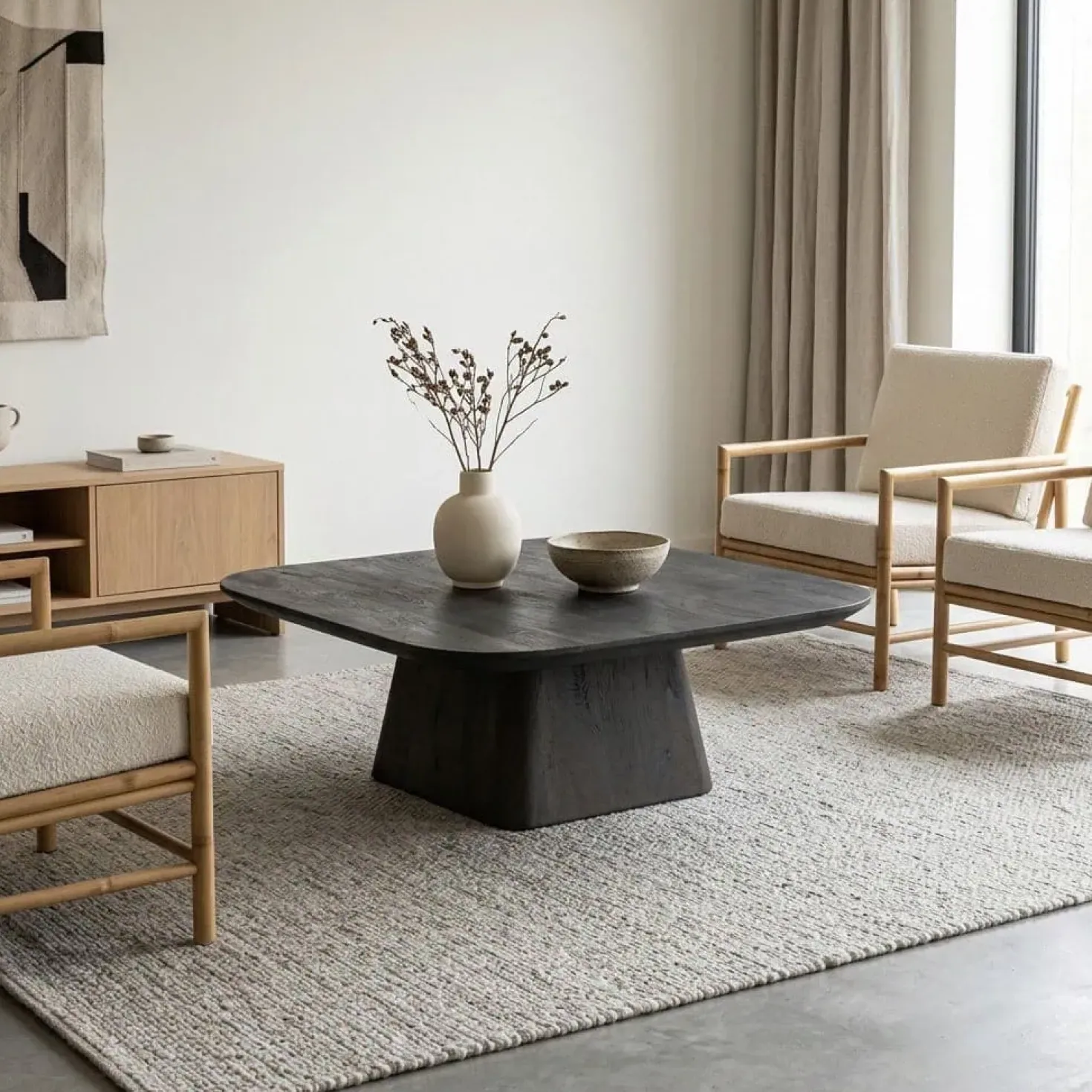 Salontafel Aron vierkant 80×80 bruin