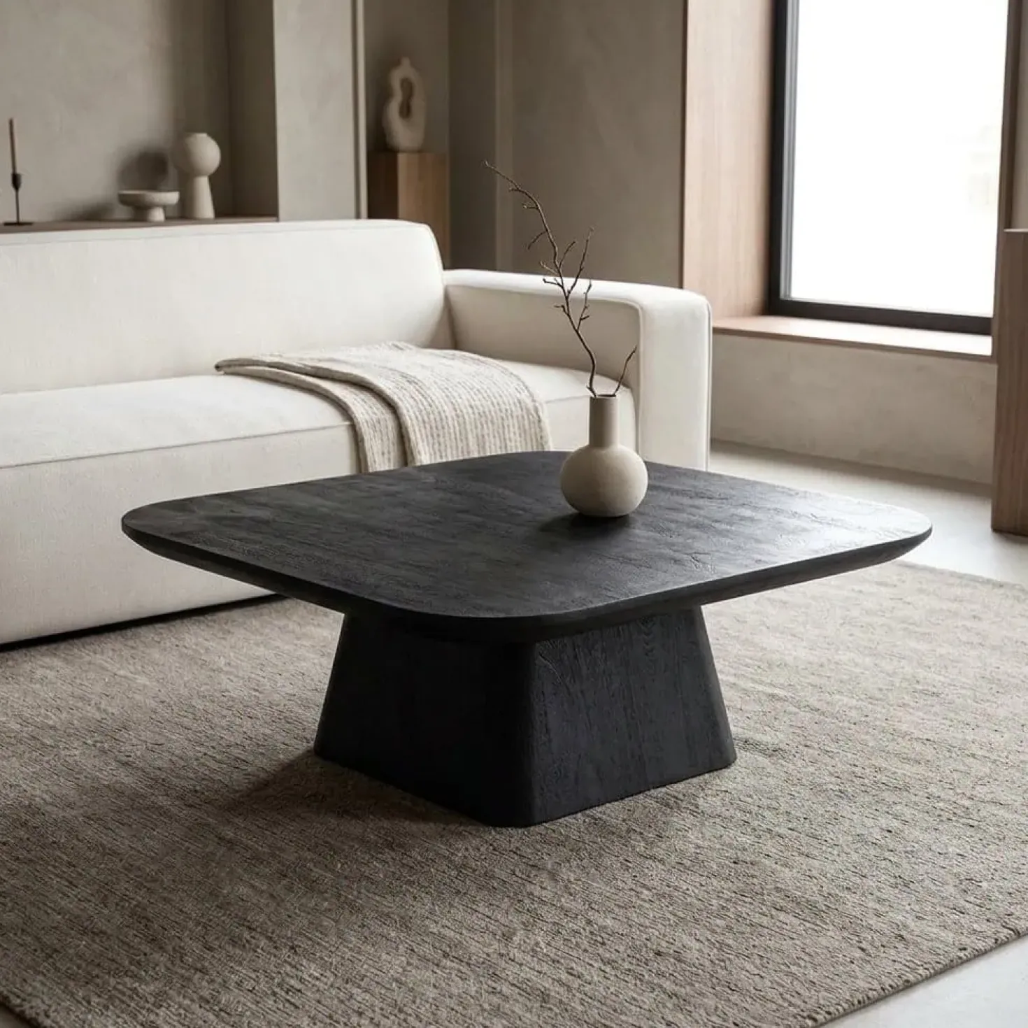 Salontafel Aron vierkant 80×80 zwart