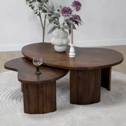 Salontafel Asger set van 2 walnoot 110/70cm