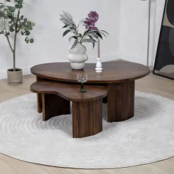 Salontafel Asger set van 2 walnoot 110/70cm