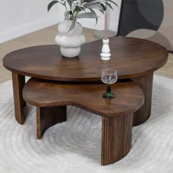 Salontafel Asger set van 2 walnoot 110/70cm