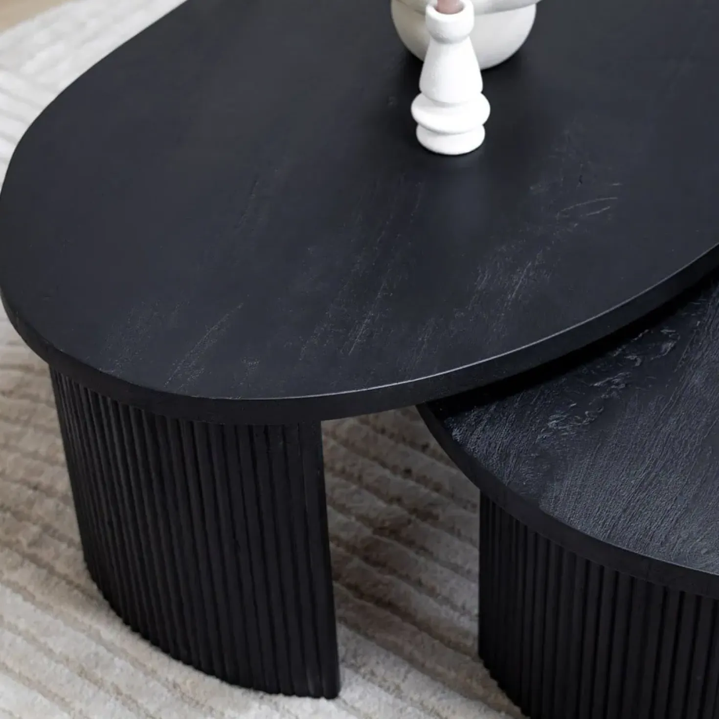 Salontafel Asger set van 2 zwart 110/70cm