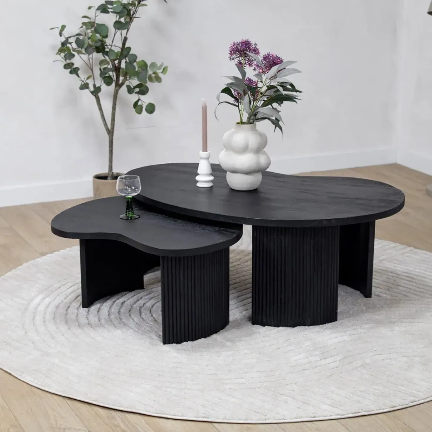 Salontafel Asger set van 2 zwart 110/70cm