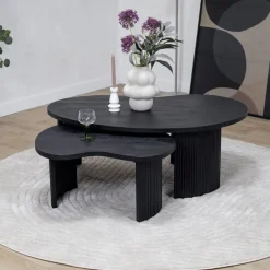 Salontafel Asger set van 2 zwart 110/70cm