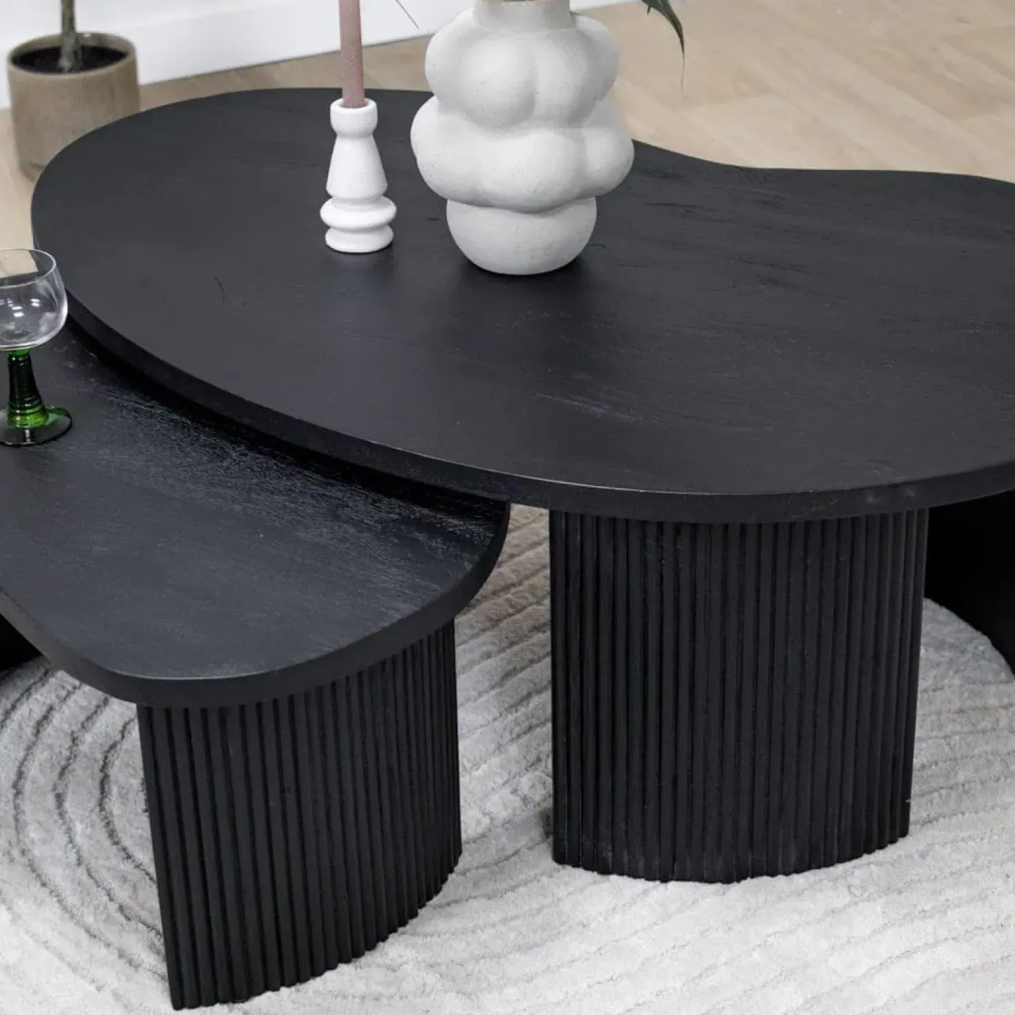 Salontafel Asger set van 2 zwart 110/70cm