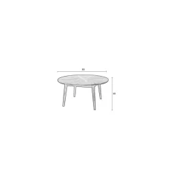 Salontafel Fabio Rond Eikenhout 80cm