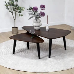 Salontafel Isla set van 2 walnoot 110/71cm