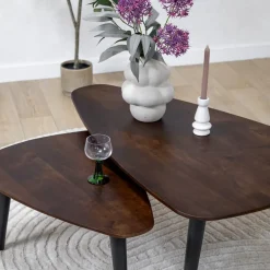 Salontafel Isla set van 2 walnoot 110/71cm