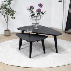 Salontafel Isla set van 2 zwart 110/71cm