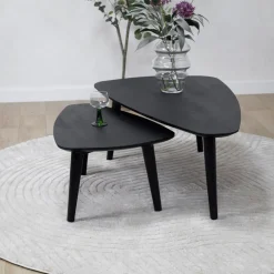 Salontafel Isla set van 2 zwart 110/71cm
