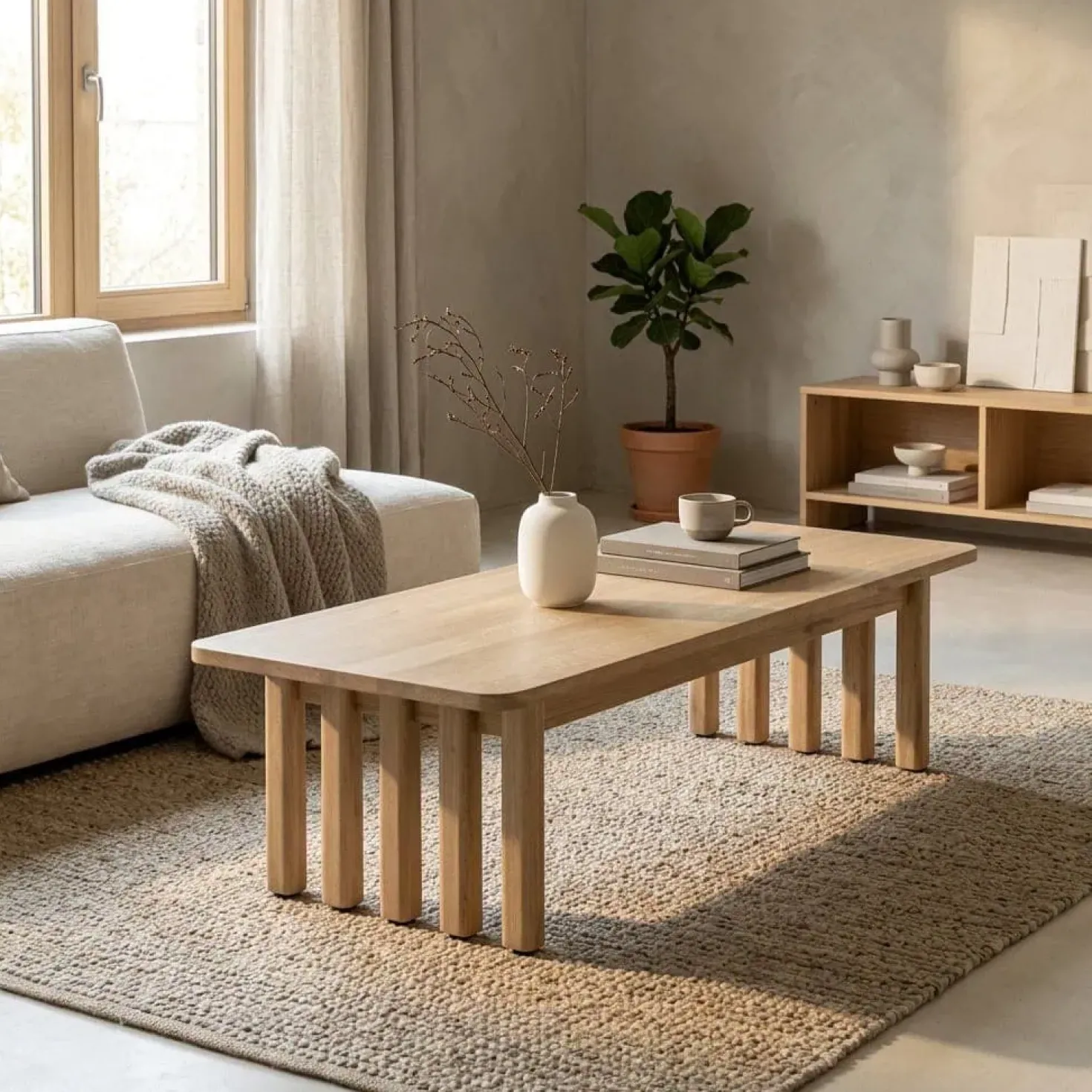 Salontafel Jake naturel eikenhout 120cm