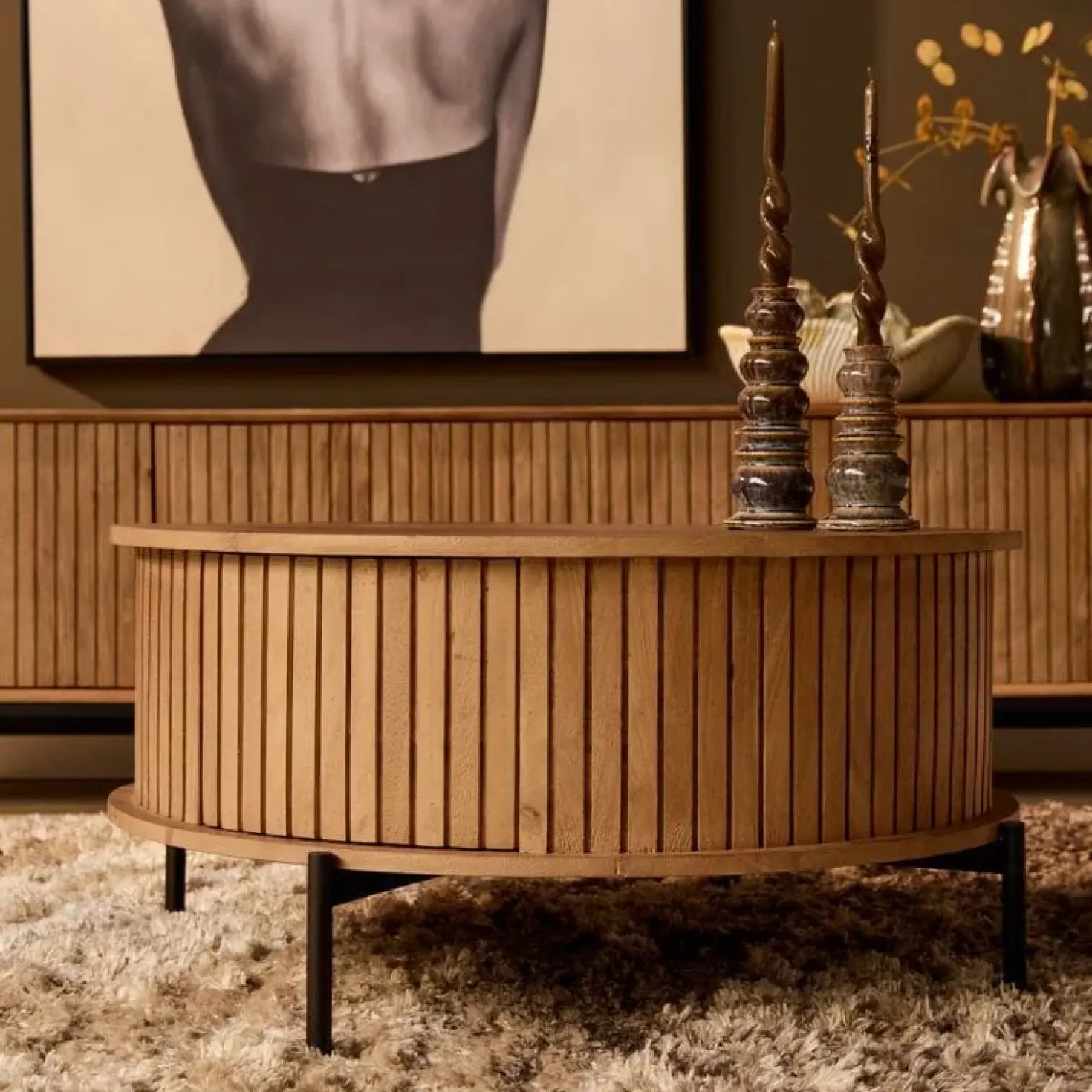 Salontafel Martin Rond Naturel 80cm