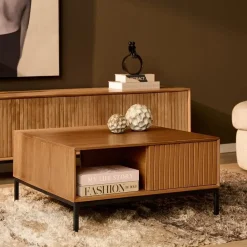 Salontafel Martin Vierkant Naturel 80cm