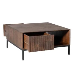 Salontafel Martin Walnoot 80cm Vierkant