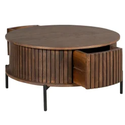 Salontafel Martin Walnoot Rond 80cm