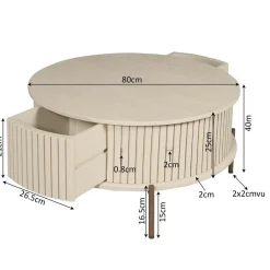 Salontafel Martin Zand Rond 80 cm