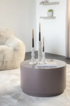 Salontafel Mesita rond Donkertaupe 60cm
