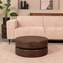 Salontafel Milly Espresso Mangohout 70cm Rond