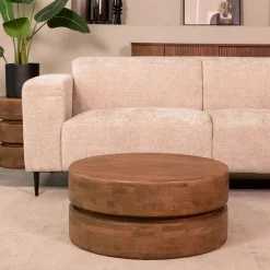 Salontafel Milly Naturel Mangohout 70cm Rond