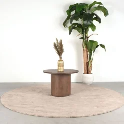 Salontafel Oliva hoog Walnoot Eikenhout rond 60cm