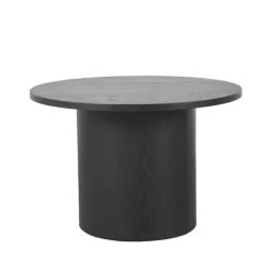 Salontafel Oliva hoog Zwart Eikenhout rond 60cm