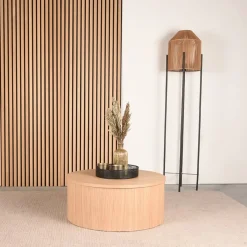 Salontafel Oliva laag Naturel Eikenhout rond 70cm