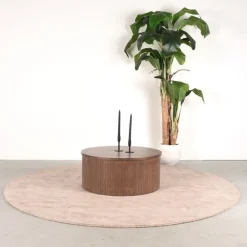 Salontafel Oliva laag Walnoot Eikenhout rond 70cm