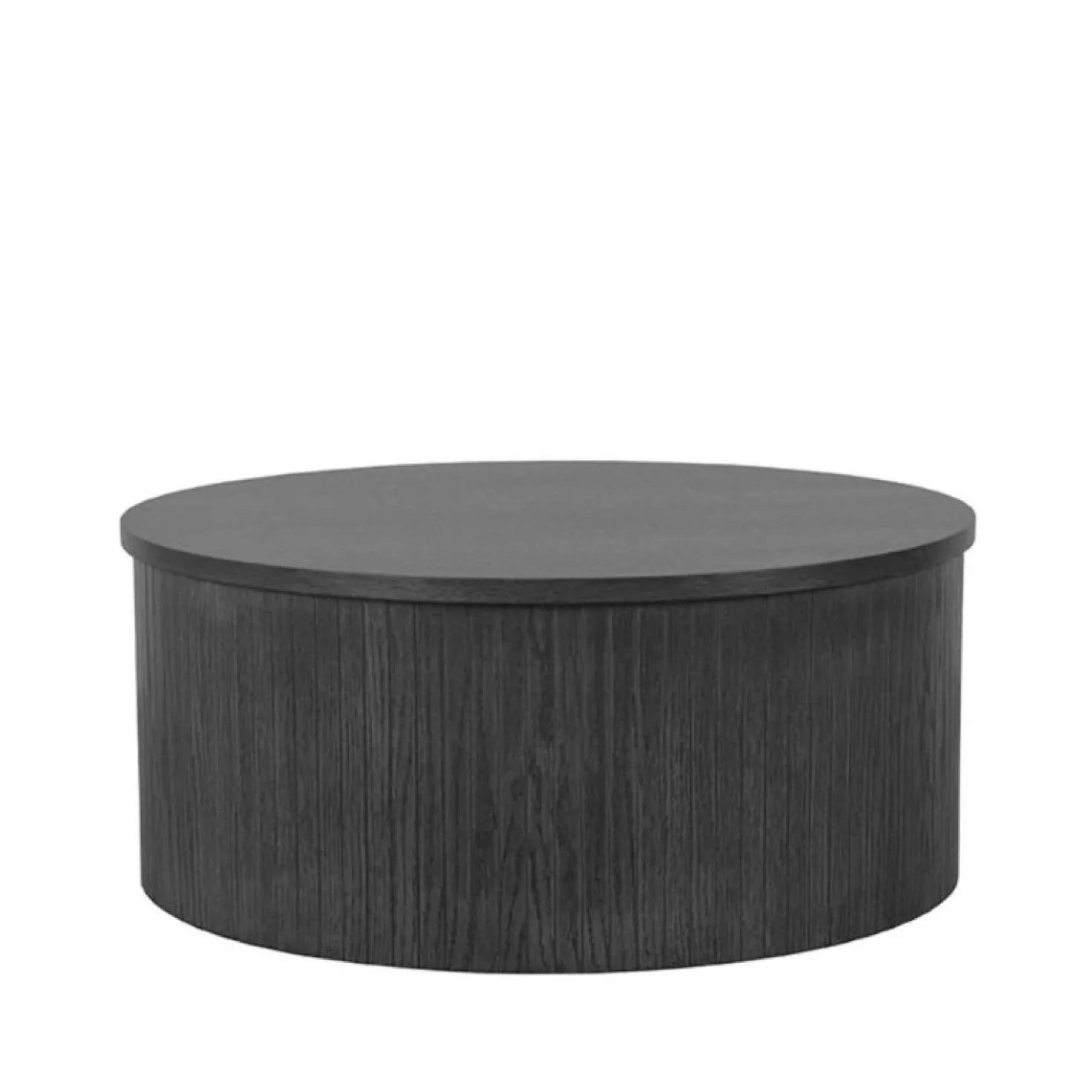 Salontafel Oliva laag Zwart Eikenhout rond 70cm