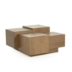 Salontafel Quinten vierkant bruin 80cm
