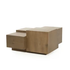 Salontafel Quinten vierkant bruin 80cm